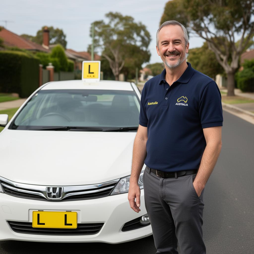 AKPlus driving instructor next to L-plate vehicle